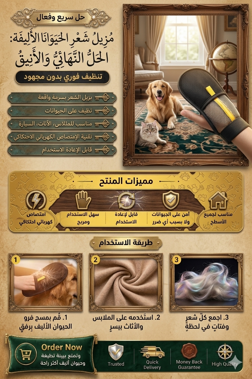 تنظيف احترافي لشعر الحيوانات في ثوانٍ فقط